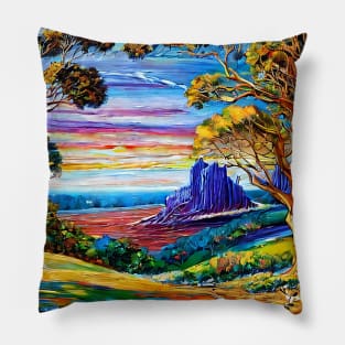 Gum Tree Green Outback Aussie Landscape Pillow