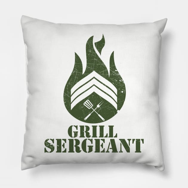 GRILL SERGEANT (GREEN) Pillow by spicytees