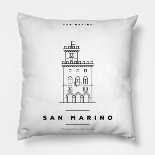 San Marino Minimal Black Line Design Pillow