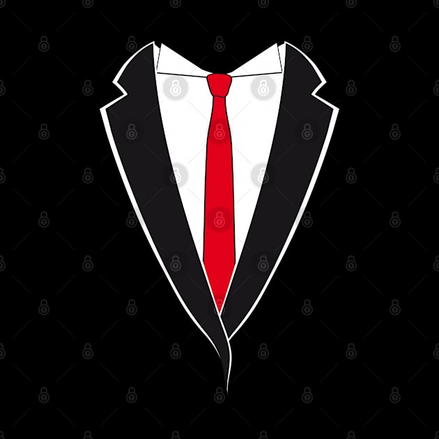 Tuxedo with Red Tie by HappyGiftArt