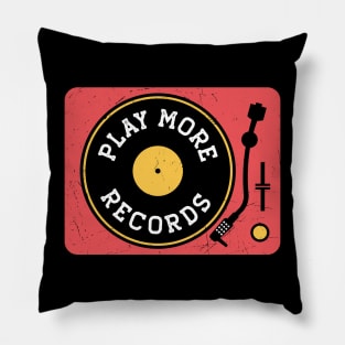 Vintage Play More Records Turntable // Vinyl Record Collector // Vinyl Junkie Music Lover Pillow