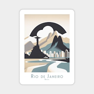 Vintage Brazil Rio de Janeiro Travel Poster Magnet