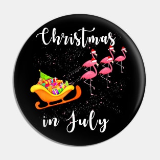 Funny Flamingo Pink Camping Car Christmas in July Pin