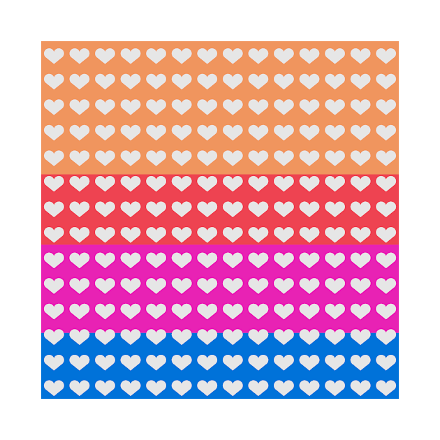 Colorful Heart Pattern by Kelly Louise Art