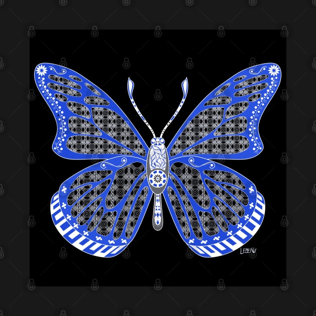 black butterfly mariposa ecopop art by jorge_lebeau