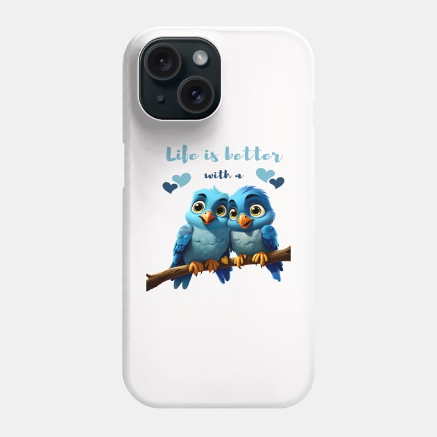 Whimsical Blue Birds: A Disney-Inspired Delight Phone Case by ShopFusion