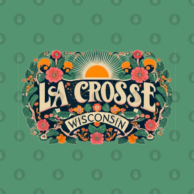 La Crosse Wisconsin Vintage Rosemaling Type Design by BlueLine Design