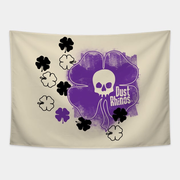 DR Skull and Shamrocks Purple Tapestry by Dust Rhinos Swag Store