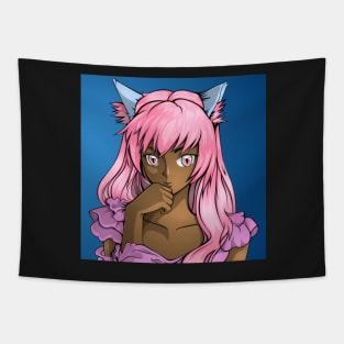 Black Girl Anime Tapestry