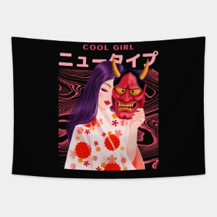 Cool Girl Japan Japanese Geisha Girl Tapestry