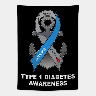 Type 1 Diabetes Ribbon Anchor of Hope Tapestry