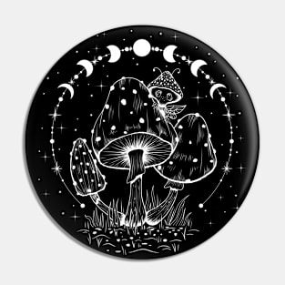 Mushroom Faerie with Moon Phases Pin