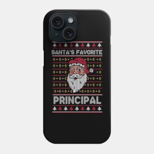 Santa's Favorite Principal // Funny Ugly Christmas Sweater // School Principal Holiday Xmas Phone Case