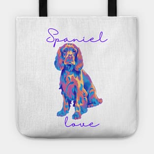 Spaniel Love bright colorful Tote