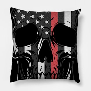 Firefighter Thin Red Line Pillow