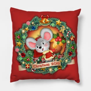 santa mouse 2019 Pillow