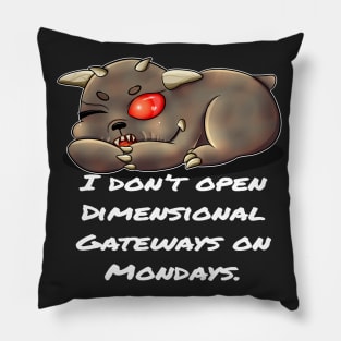 Tiny Terror Zuul Dimensional Monday - Dark Colors Pillow