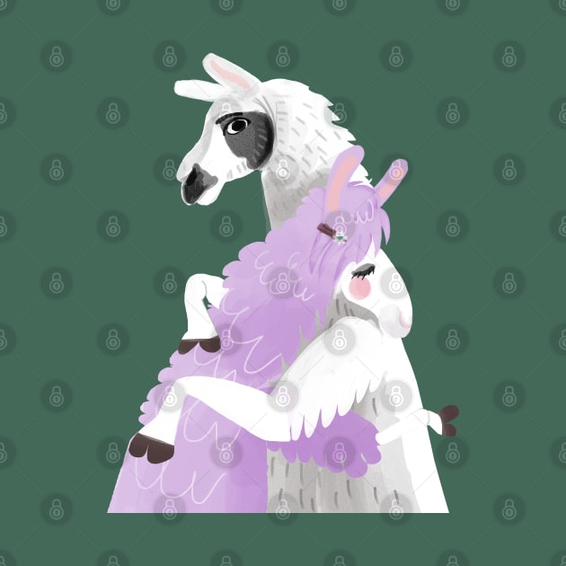 Llama hugs by belettelepink