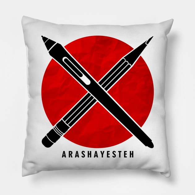 Arashayesteh black Pillow by Arash Shayesteh