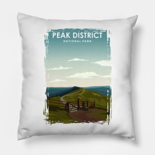 Peak District National Park Travel Poster Pillow