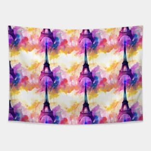 Abstract Eiffel Tower Paris Vintage Abstract Pattern Tapestry