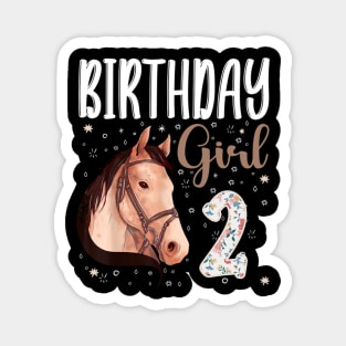 Horse Animal Lovers 2nd Birthday Girl Magnet