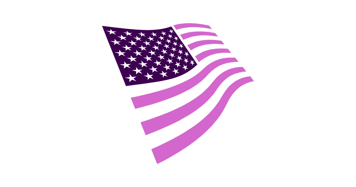 USA Pink and Purple Stylized American Flag July 4th Patriotic Pink
