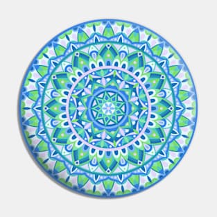 Color Wheel - Blue Base Mandala Pin