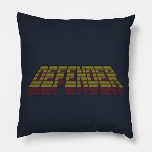 Defender Logo Pillow by GraphicGibbon