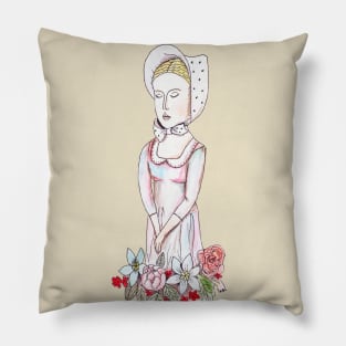 "girl in a hat" Pillow