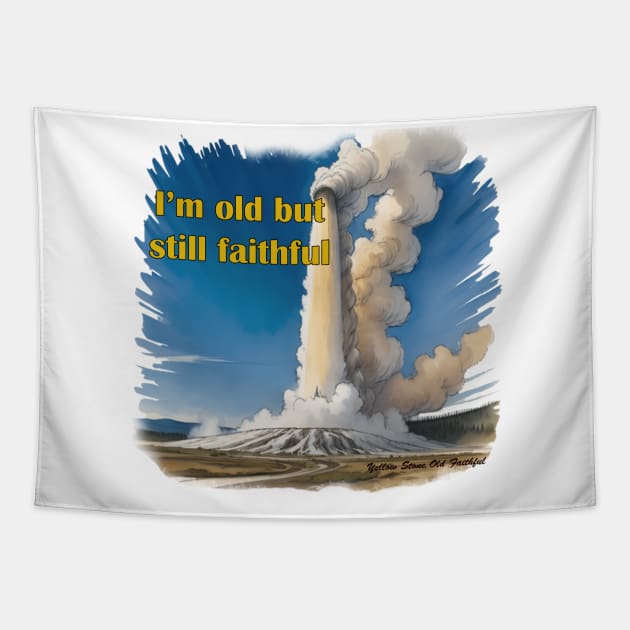 Yellowstone Old Faithful Geyser (Geezer) Tapestry by Ruggeri Collection