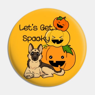 Hallowe'en German Shepherd and Pumpkins Pin