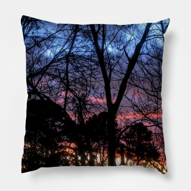 Colorful December Sky Pillow by PandLCreations