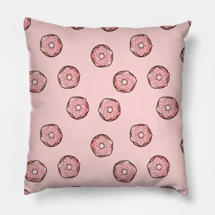 Donuts Pink Pattern Pillow