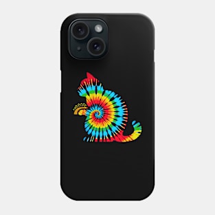 Tie Dye Black Cat With Tacos Phone Case