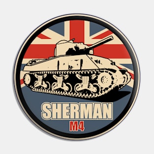 British M4 Sherman Tank (Front & Back logo) Pin