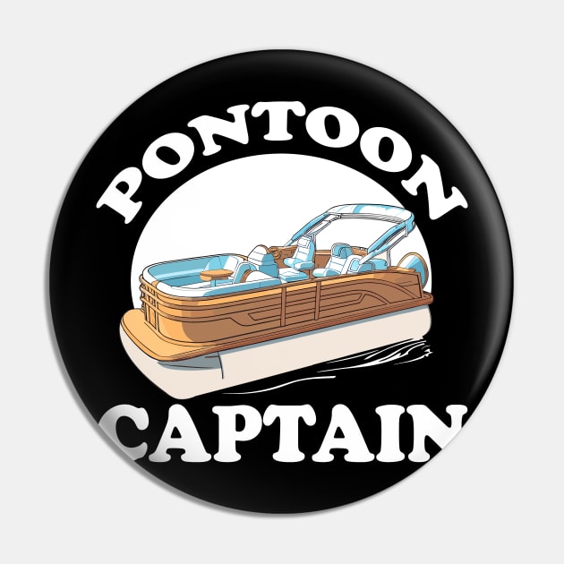 Pontoon Captain Boat Boating Pin by DigitalNerd