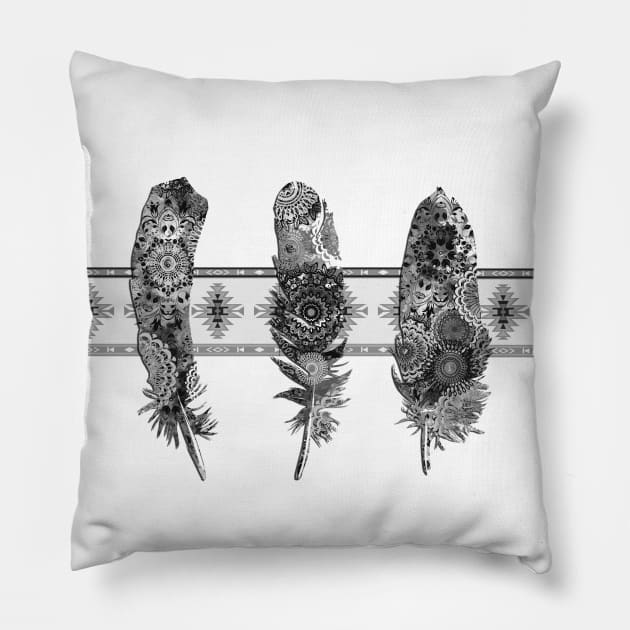 feathers Pillow by BekimART