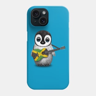 Baby Penguin Playing Jamaican Flag Guitar Phone Case