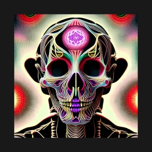 Trippy Psychedelic Ornate Skull 3 T-Shirt