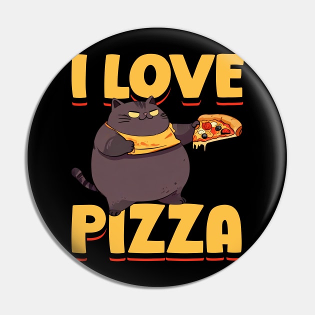 I love Pizza Cat Pin by JWOLF