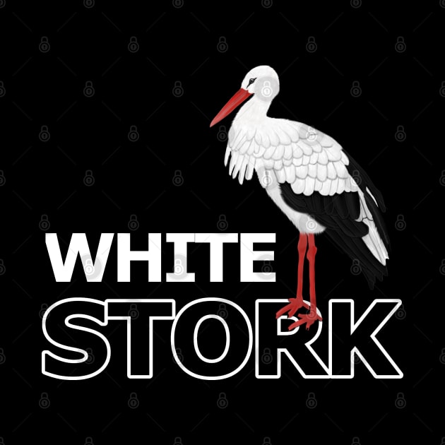 jz.birds White Stork Bird Watching Design by jzbirds