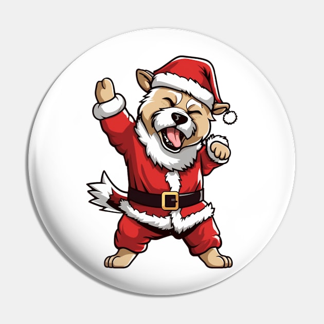 Cartoon Christmas Siberian Husky Dog Dancing Pin by Chromatic Fusion Studio