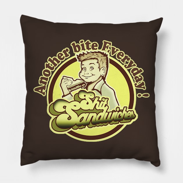 Shit Sandwich Pillow by NineBlack