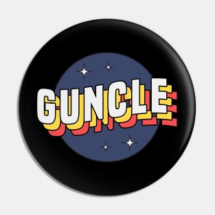 Guncle - Colorful Layered Retro Letters Pin