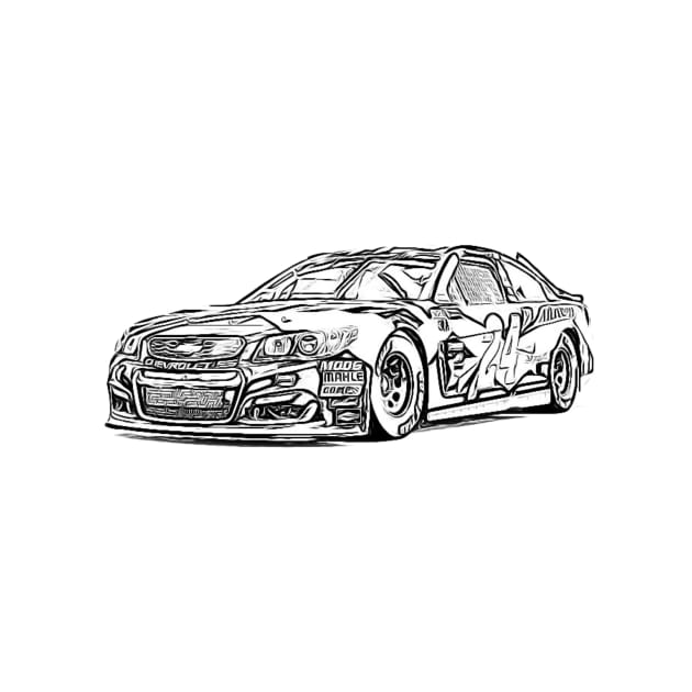Chevy 24 Super Dew Racing Wireframe by Auto-Prints