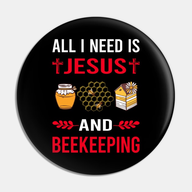 I Need Jesus And Beekeeping Beekeeper Apiculture Pin by Good Day