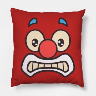 Funny Clown Face Cartoon Illustration Pillow