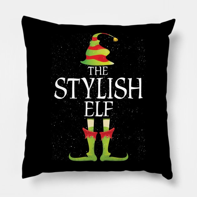 Stylish Elf Family Matching Christmas Group Funny Gift Pillow by Davishasari