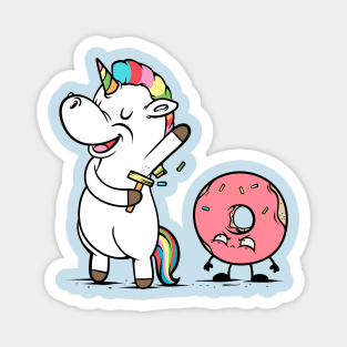 Unicorn Sprinkled Donut Cute And Funny Unicorn Magnet